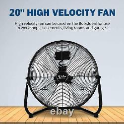 2 PACK Simple Deluxe 20'' High Velocity Heavy Duty Metal Industrial Floor Fan
