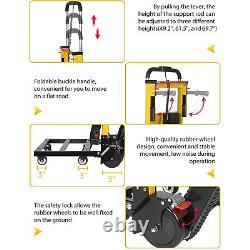 441lb Electric Stair Climbing Truck Hand Truck Motor Battery Powered with 6-Wheels