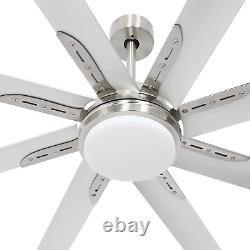 72 Inch Damp Rated Industrial DC Motor Ceiling Fan with LED Light, ETL Listed In