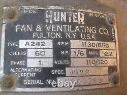 Antique Industrial Hunter Zephair Cast Iron Floor Fan Bullet Motor Cage Blade