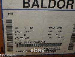 BALDOR 1 HP Automotive Industry High Efficiency Electric Motor 460V 1750 182C