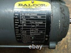 Baldor 3/4HP 1750 RPM 180VDC Electric Motor TEFC D80C Tested