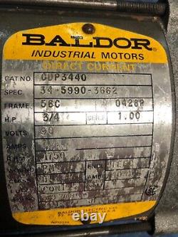 Baldor Industrial DC Motor CDP3440.75HP 1750RPM 90VDC, 3/4 HP Electric Motor