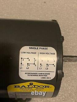 Baldor Industrial Single Phase Electric Motor 1/2 HP 3450 RPM 115/208-230 V