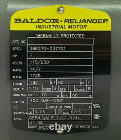 Baldor Reliancer 1hp Industrial Electric Motor115/230 Volt BALDOR-37138