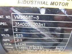Baldor Vm3558t-5 Electric Motor 575 Volts 2 HP 1740 R. P. M. (new)