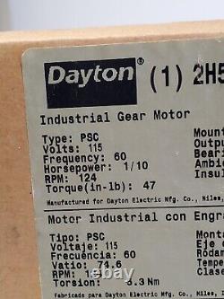 DAYTON 2H596B Industrial Gear Motor 115v Type PSC