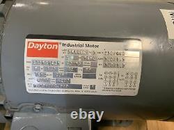 Dayton 3N446C 3 Phase 1HP Electric Industrial Motor 56HC Frame 1725/1425 RPM