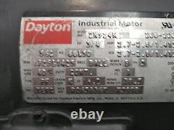 Dayton 3/4 HP 1725 RPM Electric Motor 208-220/440VAC 3PH Fr 56c NEW BEARINGS