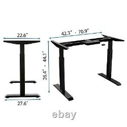 Electric Dual Motor Height Adjustable Standing Desk Sit Stand Up Desk With 47 Top