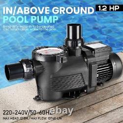 Electric Industrial Pool Pump 1.2HP Heavy-duty Clear Water Pump Motor for Pools
