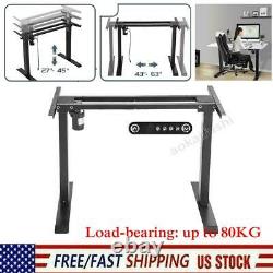 Electric Standing Desk Frame Table Single Motor Height Adjustable Stand Up Black