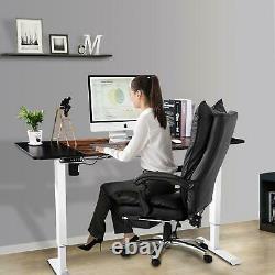 Electric Standing Desk Frame Table Single Motor Height Adjustable Stand Up White