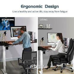 Electric Standing Desk Frame Table Single Motor Height Adjustable Stand Up White