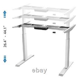 Electric Standing Desk Height Adjustable Frame Dual Motor Stand UP Desk White