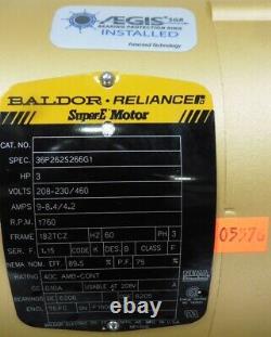G181543 Baldor Reliance Super E 3-HP Electric Motor 208-230/460Vac 3-Phase