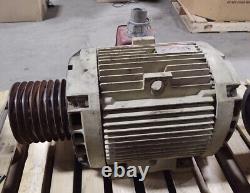General Electric GE 3 Phase 230/460 Volt AC 75 HP Industrial Motor with Pulley