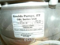Goulds Pump ITT G & L Series SSH & Baldor Industrial Motor HP 7.5