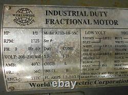 Industrial Duty Fractional Motor At121856c. 5hp Ph 3 RPM 1720 208-230/460 Volt