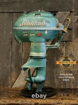 Industrial Machine Age Lamp Johnson Boat Motor Nautical Marine Outboard Seahorse