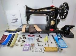 Industrial Strength Heavy Duty Singer 15-88 Sewing Machine Motor + Hand Crank