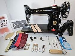 Industrial Strength Heavy Duty Singer 201k Sewing Machine 201 Motor & Hand Crank