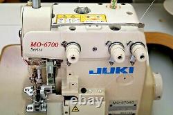JUKI MO-6704S Industrial 3-Thread Rolled Hem Overlock Machine withTable & Motor