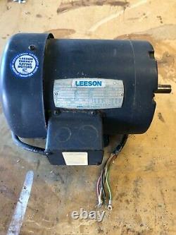 Leeson Motor 1HP 230v 460v 3.6 AMP Phase 3 3450 RPM electric Industrial 5/