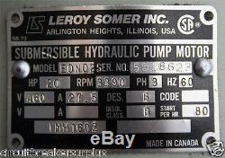 Leroy Somer SNDAN B120 R46 Submersible Hydraulic Pump Motor SNDANB120R46