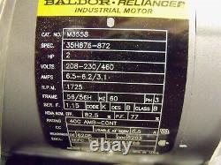 M3558 Baldor Industrial Electric Motor 3 Phase 1725 RPM 2 HP TEFC 35H876-872