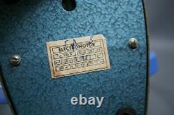 MCM Vintage Soviet Russian Industrial Table Desk Electric Motor Fan Cobalt Blue