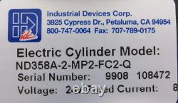 NEW INDUSTRIAL DEVICES ND358A-2-MP2-FC2-Q ELECTRIC CYLINDER With 50945GRY CORDSET