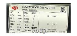 New 5hp Compressor Duty Electric Motor, 56hz Frame, 3450 Rpm, 7/8 Shaft Diam