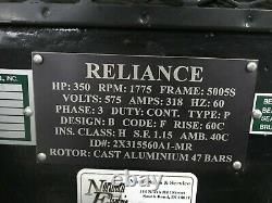 Reliance Industrial Electric Motor, 350 HP, 1776 RPM, 575V 318A 5005S Frame