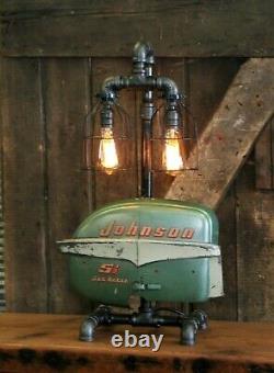 Steampunk Industrial Machine Age Lamp Johnson Boat Motor Nautical Marine