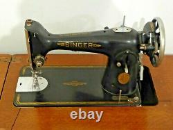 Vintage 201k Semi Industrial Singer Treadle Sewing Machine With Electric Motor