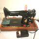 Vintage Antique Singer 201k-2 Electric Potted Motor Sewing Machine For Leather