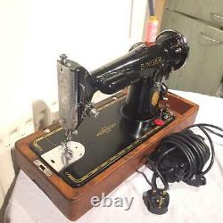 Vintage Antique Singer 201K-2 Electric Potted Motor Sewing Machine FOR LEATHER