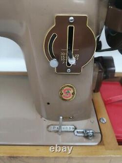 Vintage Electric Singer 201K Semi Industrial Sewing Machine with Motor And Case