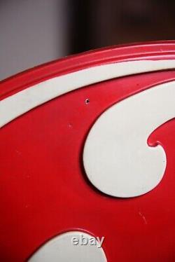 Vintage General Electric Motor Sign Industrial Building Plaque Red Plastic Fan