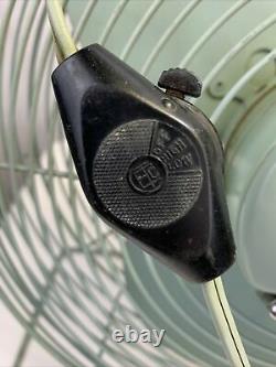 Vintage Seabreeze Electric Floor Fan 20 Turquoise Mid Century Industrial NICE