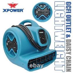 XPOWER X-600A The Best 1/3HP Industrial Air Mover Fan with GFCI Power Outlets
