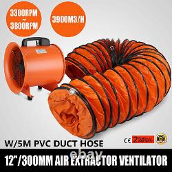 12 Ventilateur De Ventilateur D'extraction Portable De 5 M De Tuyau De Tuyau Air Industriel Mover
