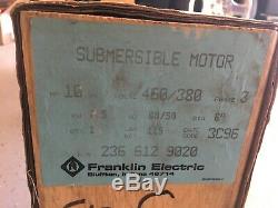 2366129020 Franklin Electric 3 Phase 460/380 Volt 10hp 6 Moteur Submersible Nouveau