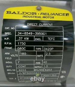 Baldor 0,5hp DC Motor 3420p Tefc D80c Moteur Industriel 0,5 HP 1750 RPM Reliance