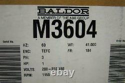Baldor Électrique Standard Moteur Industriel Efficace 208-230/460v 3.9-3.64/1.82 A
