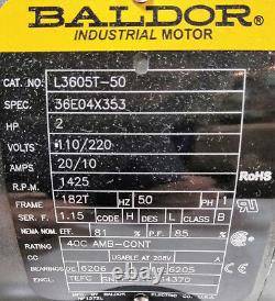 Baldor Motor 2hp 182t 110v/220v 50hz L3605t-50 Moteurs Industriels Conduit Électrique