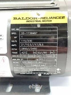Baldor Reliance 33-1736w87 1hp 115/230v Moteur Électrique Industriel Monophasé
