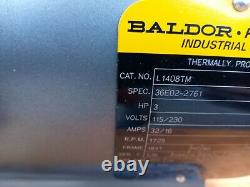 Baldor Reliance L1408tm 3hp 115/230v Ip Moteur Électrique