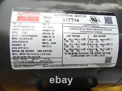 Dayton 31tt14 3/4 HP Moteur Électrique Industriel 3 Phase 208-230/450 Volt 1725 RPM